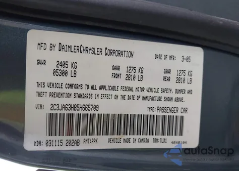 2005 Chrysler 300C from USA, damaged, VIN 2C3JA63H85H665709